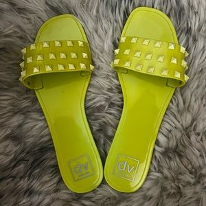 DV yellow studded sandals